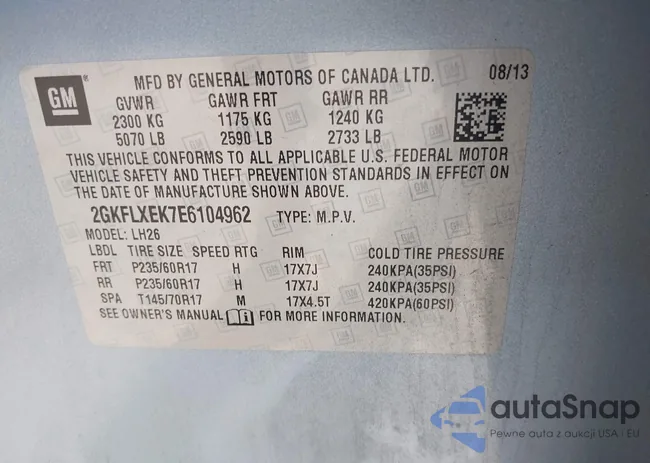 2GKFLXEK7E6104962: 43180153