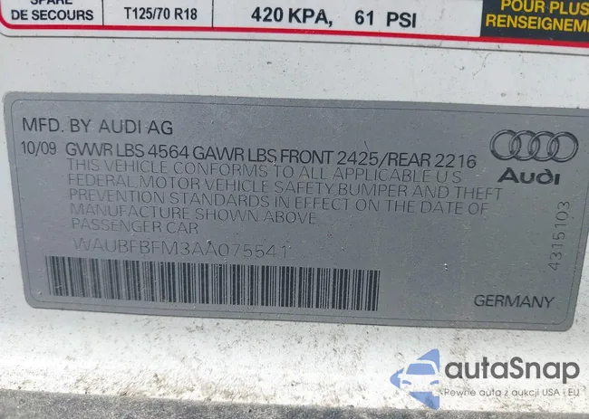 WAUBFBFM3AA075541: 43180321