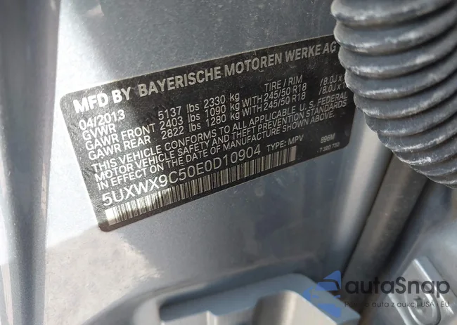 5UXWX9C50E0D10904: 43180538