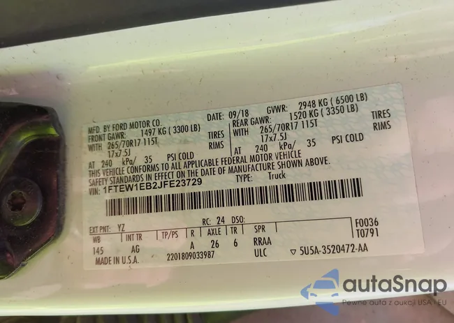 1FTEW1EB2JFE23729: 43179591