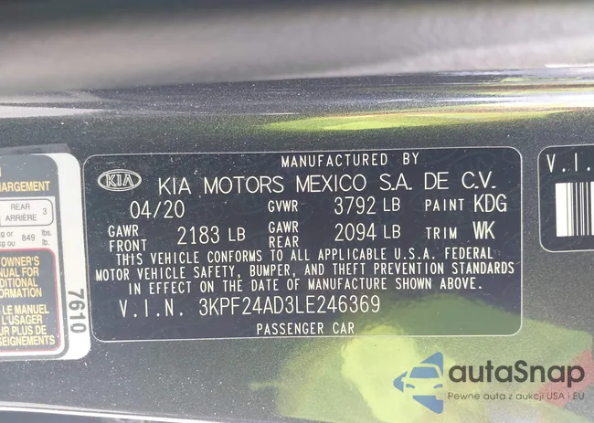 3KPF24AD3LE246369: 43179708