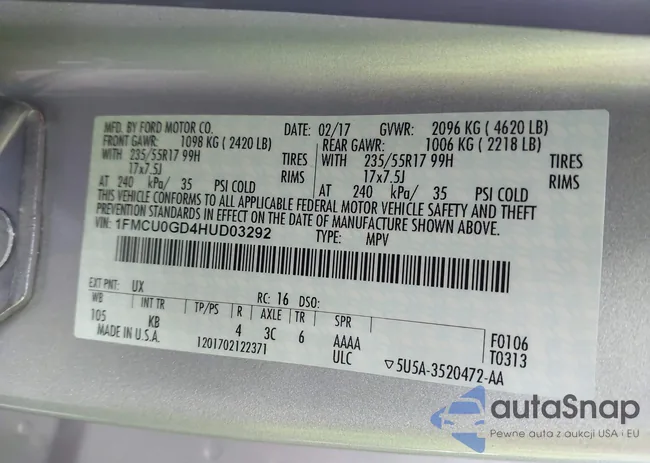 1FMCU0GD4HUD03292: 43179758