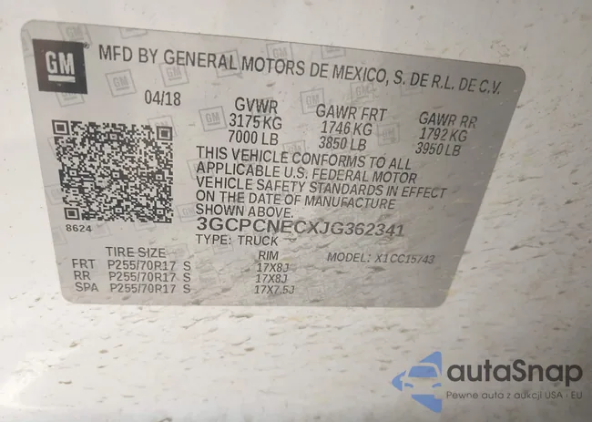 3GCPCNECXJG362341: 43179812