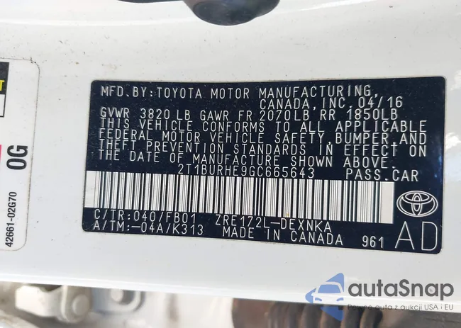 2T1BURHE9GC665643: 43179878