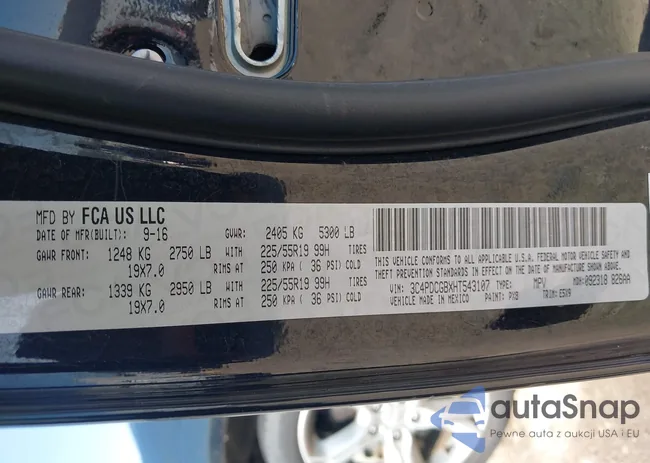 3C4PDCGBXHT543107: 43181023