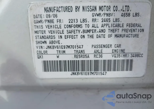 JNKBV61E97M701547: 43181072