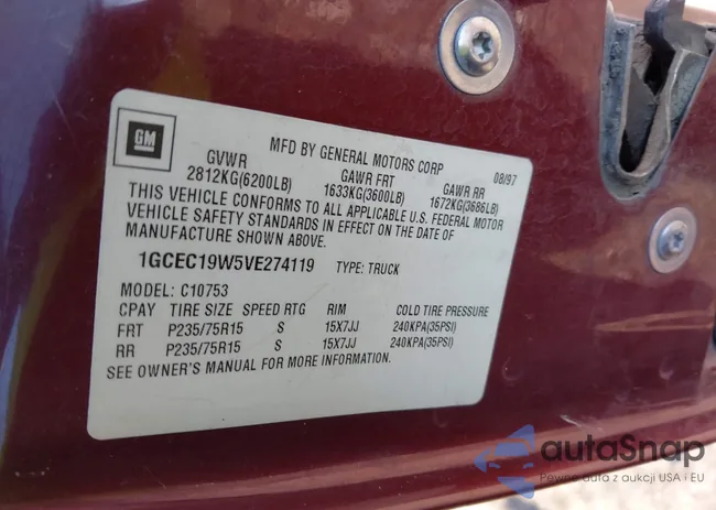 1GCEC19W5VE274119: 43181076