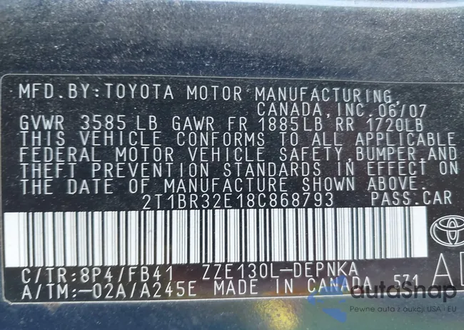 2T1BR32E18C868793: 43181083