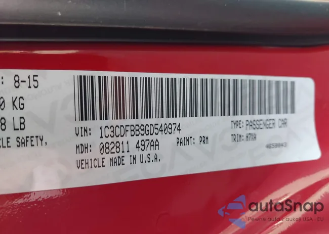 1C3CDFBB9GD540974: 43181108