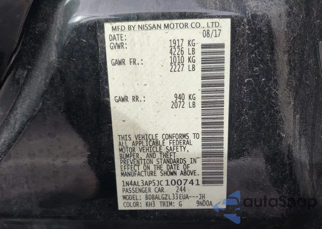 1N4AL3AP5JC100741: 43181154