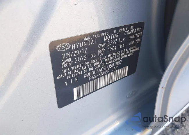 KMHDH4AE9DU591807: 43181234