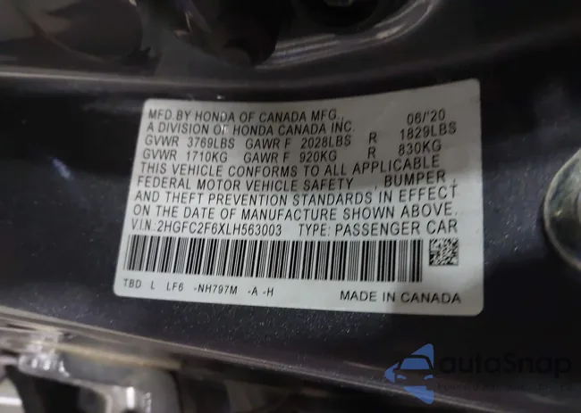 2HGFC2F6XLH563003: 43181376