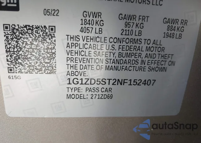 1G1ZD5ST2NF152407: 43181397