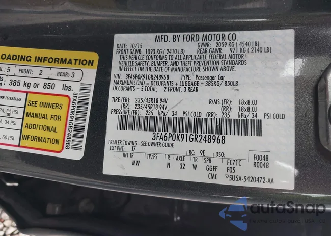 3FA6P0K91GR248968: 43181413