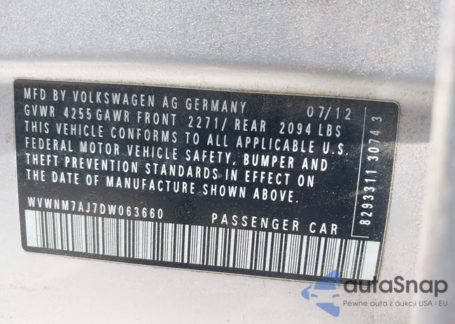 WVWNM7AJ7DW063660: 43181415