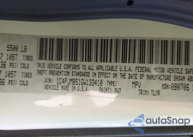 1C4PJMBS1GW133410: 43181425