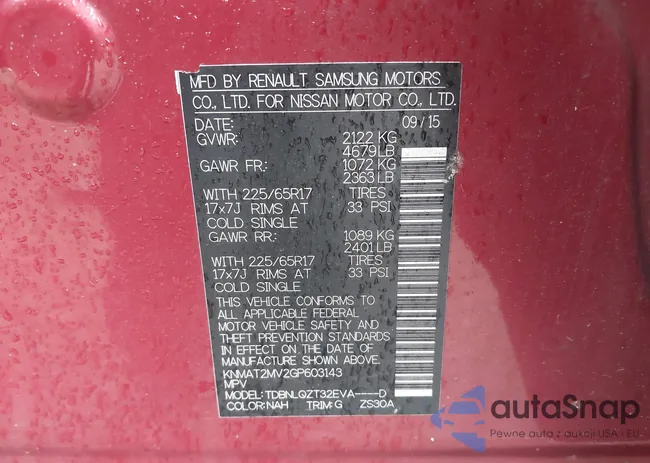 KNMAT2MV2GP603143: 43181441