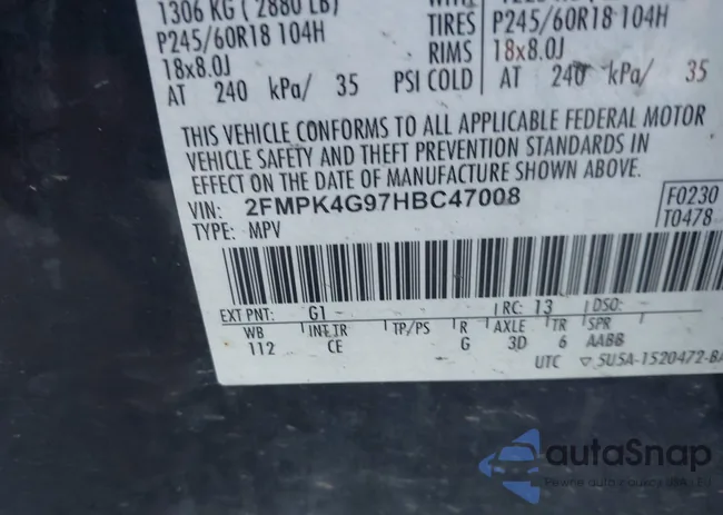 2FMPK4G97HBC47008: 43181452