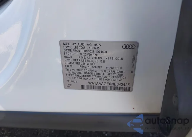 WA1AAAGE0NB042425: 43181492