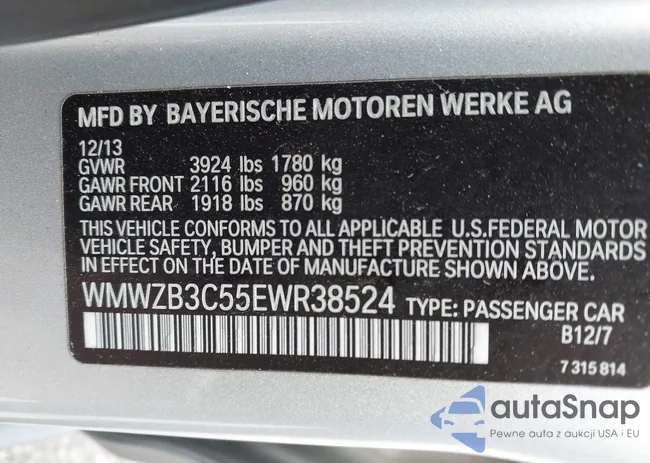 WMWZB3C55EWR38524: 43181514