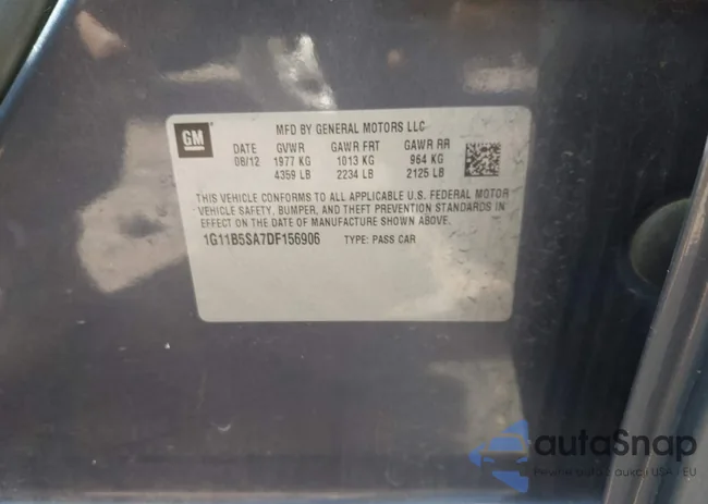 1G11B5SA7DF156906: 43181556