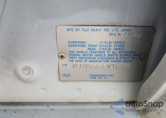 JF1SF65692H719085: 43180643