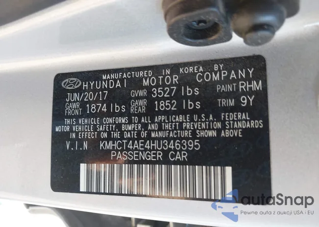 KMHCT4AE4HU346395: 43180657