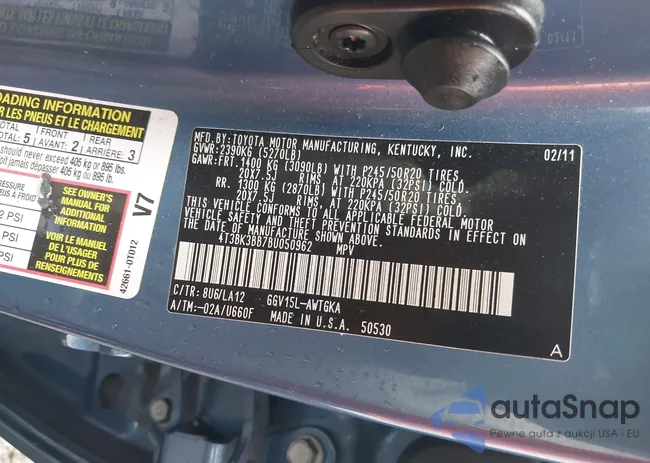 4T3BK3BB7BU050962: 43180674