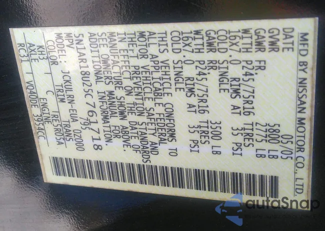 5N1AR18U25C761718: 43180774