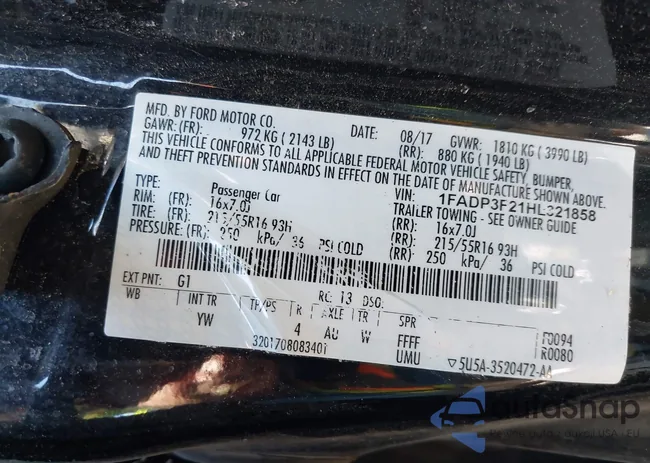 1FADP3F21HL321858: 43180858