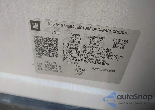 2GNAXVEX0K6154809: 43180950