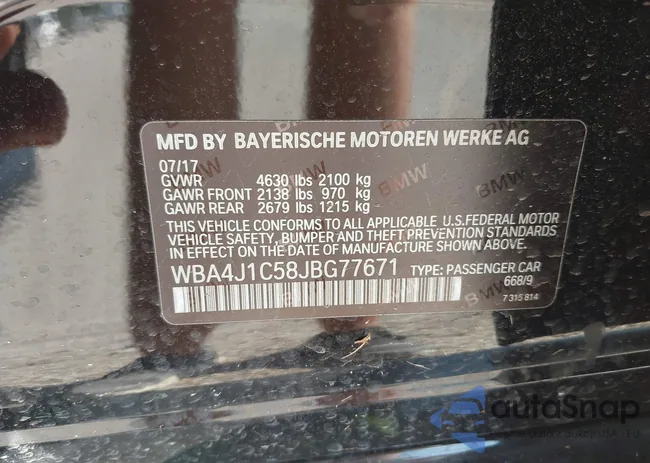 WBA4J1C58JBG77671: 43182008