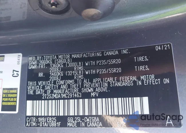 2T2SZMDA1MC291463: 43182193