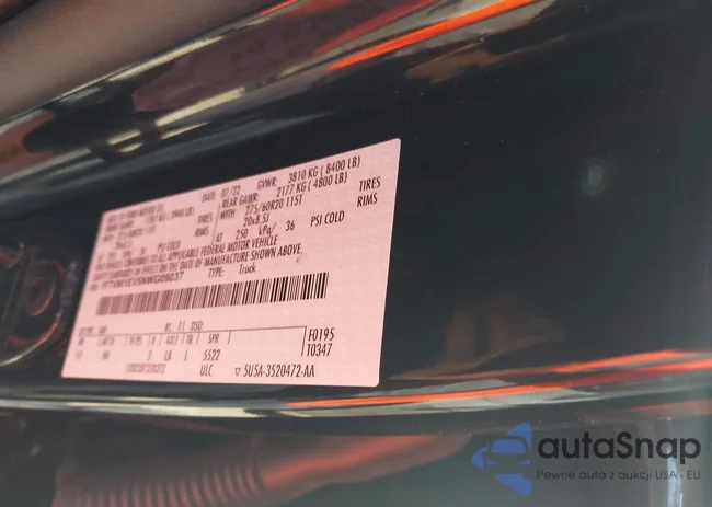 1FTVW1EV5NWG09037: 43182265