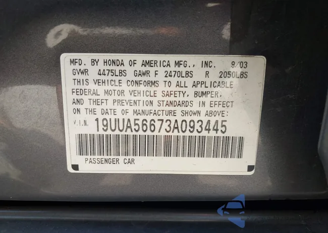 19UUA56673A093445: 43182267