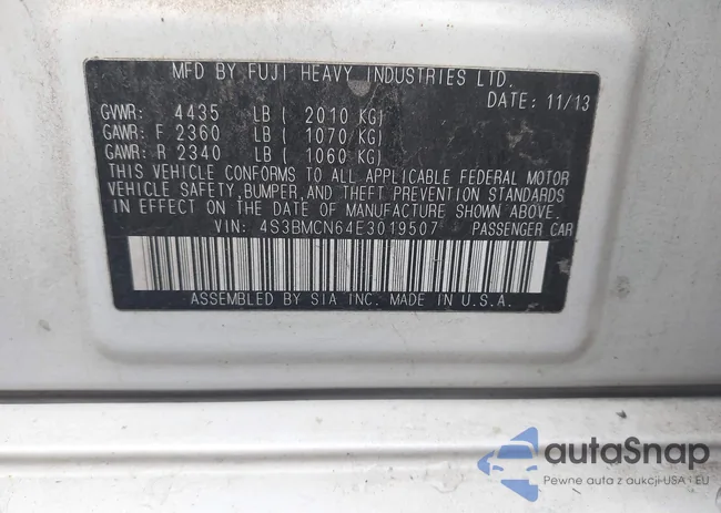 4S3BMCN64E3019507: 43182295