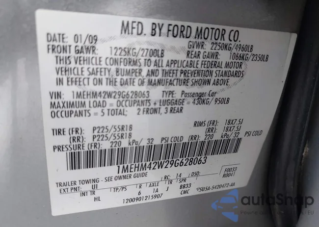 1MEHM42W29G628063: 43182340