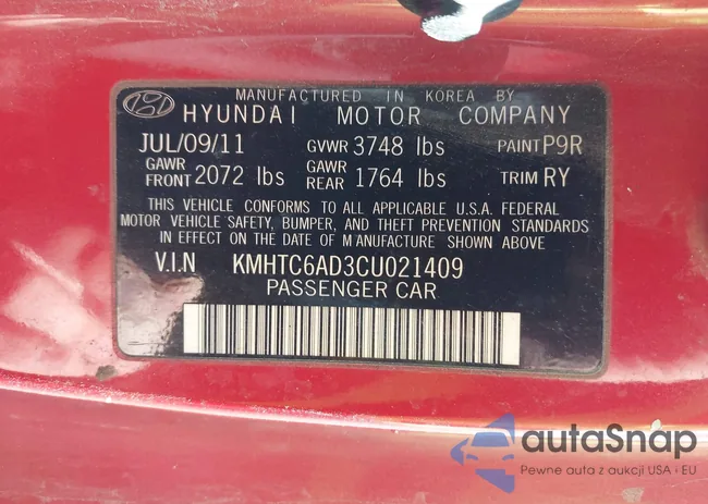 KMHTC6AD3CU021409: 43181633