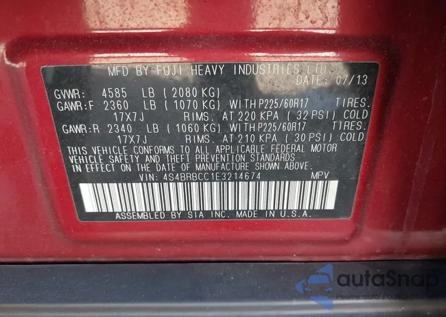 4S4BRBCC1E3214674: 43181659