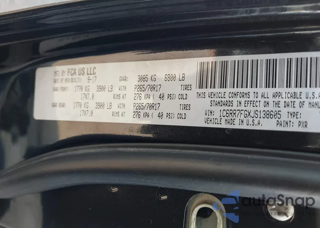 1C6RR7FGXJS138605: 43181683