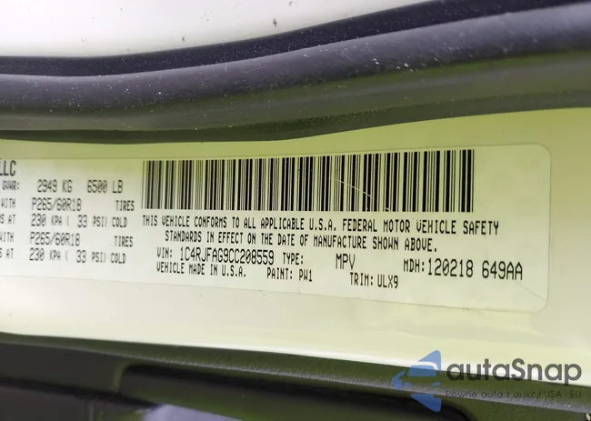 1C4RJFAG9CC208559: 43181704