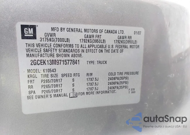 2GCEK13M971577841: 43181705