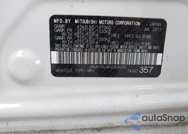 JA4AP3AU9HZ068060: 43183006