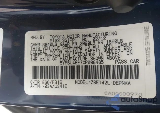 5YFBU4EE7CP008485: 43183062