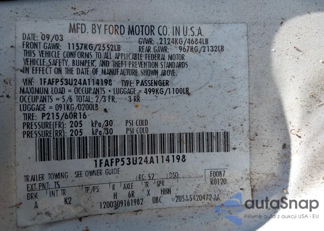 1FAFP53U24A114198: 43183093