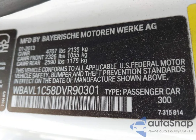 WBAVL1C58DVR90301: 43183174