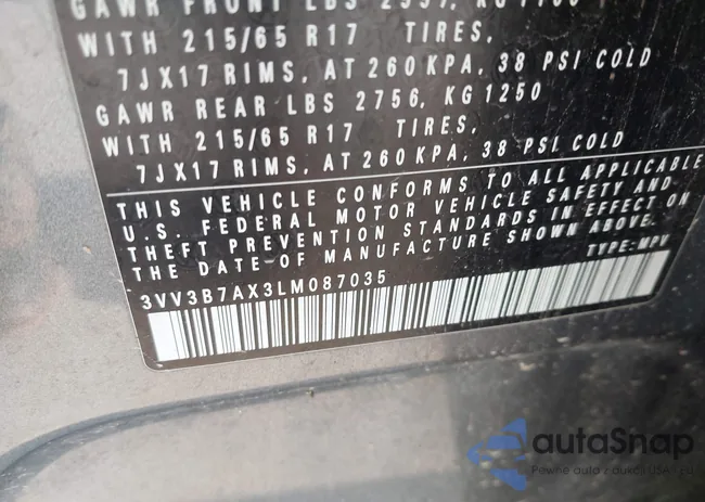 3VV3B7AX3LM087035: 43183337