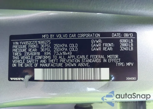 YV4952CZ7E1686275: 43183381