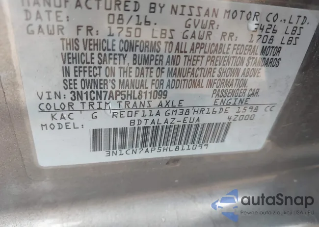 3N1CN7AP5HL811099: 43183457