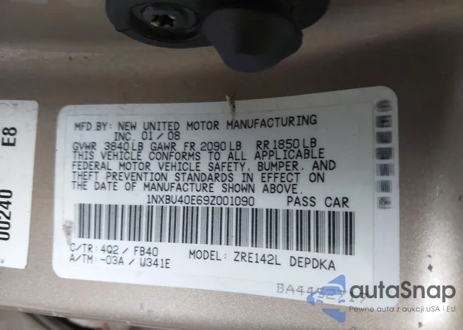 1NXBU40E69Z001090: 43183466